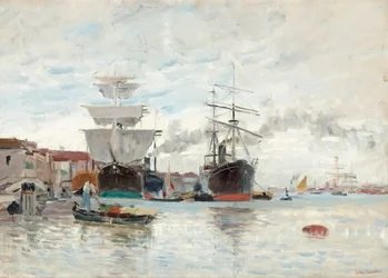 Havenscène uit Venetië